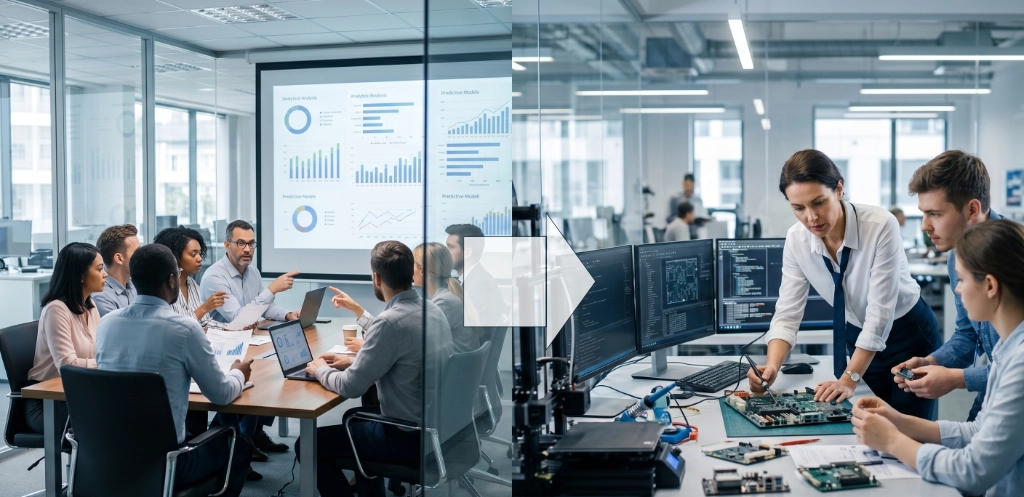 people sitting in meeting rooms need to get up and start experimenting